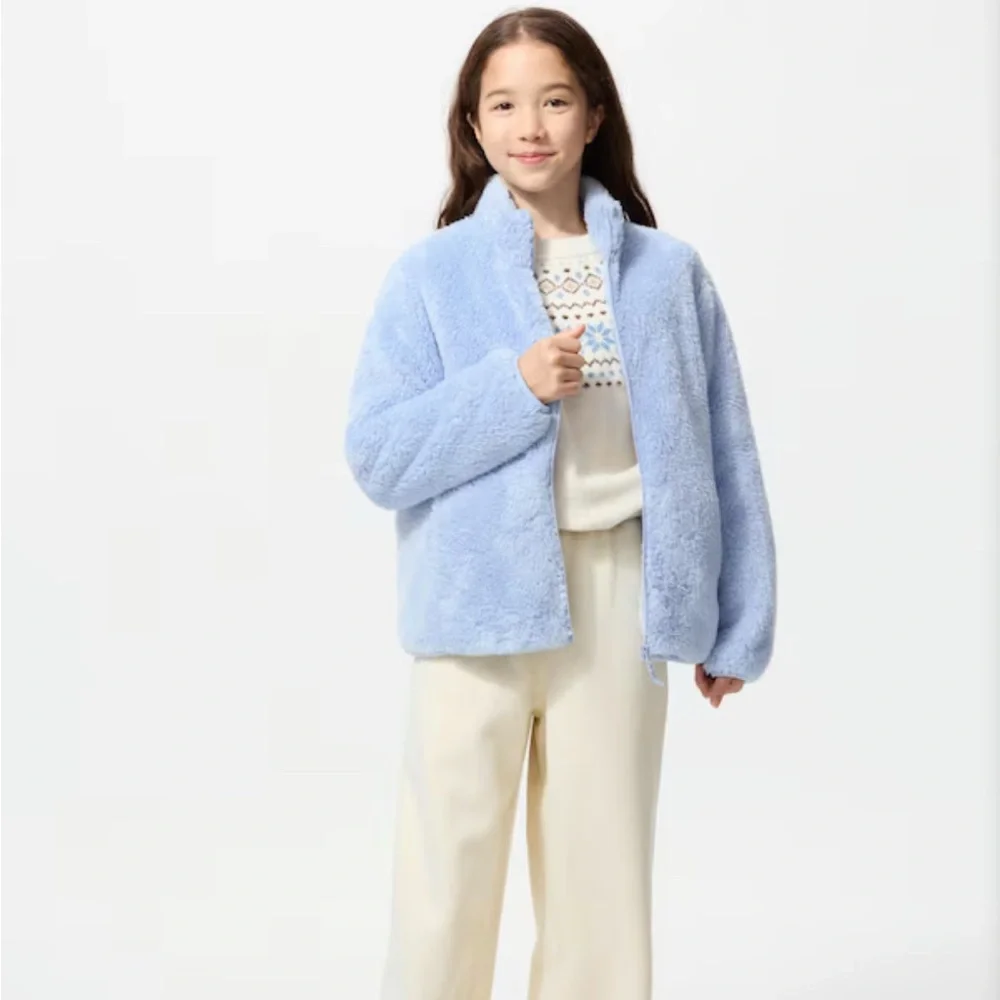 Uniqlo extra fleece-lined wide/leg sweatpants - kids sz 13 - sold out online - Picture 3 of 5